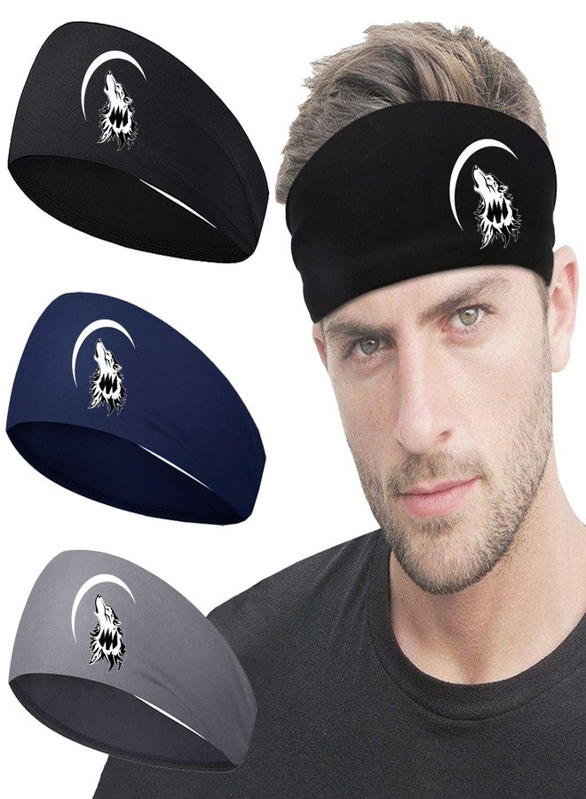 عصابات رأس رياضية للرجال، 3 قطع، عصابات رأس ماصة للعرق، عصابات رأس للتبريد والجري، عصابات شعر للرجال والنساء، عصابات رأس مرنة للتعرق، مناسبة لركوب الدراجات، والتمارين الرياضية، وكرة القدم، والتنس، هدية رياضية - Image 1